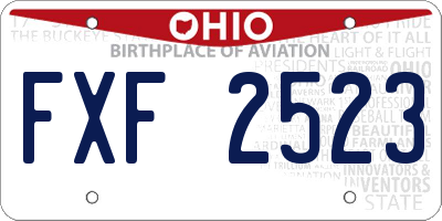 OH license plate FXF2523