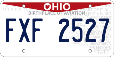 OH license plate FXF2527