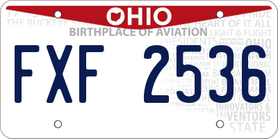 OH license plate FXF2536