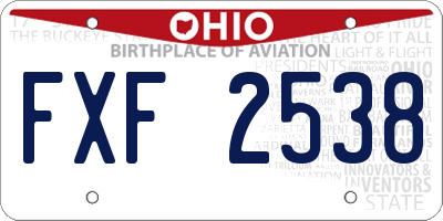 OH license plate FXF2538