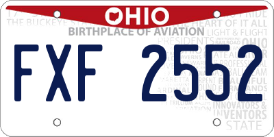 OH license plate FXF2552