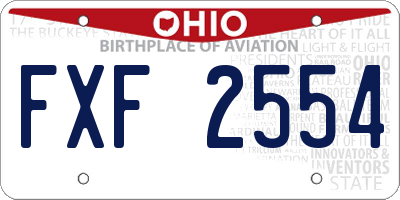 OH license plate FXF2554