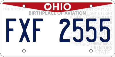 OH license plate FXF2555