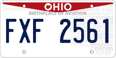 OH license plate FXF2561