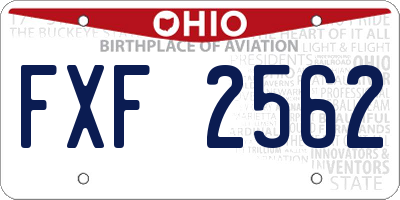 OH license plate FXF2562