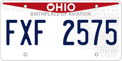 OH license plate FXF2575