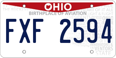 OH license plate FXF2594