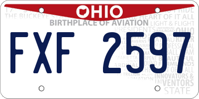 OH license plate FXF2597