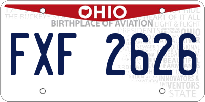 OH license plate FXF2626