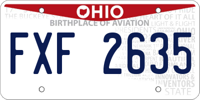 OH license plate FXF2635