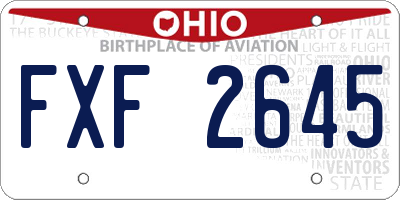 OH license plate FXF2645