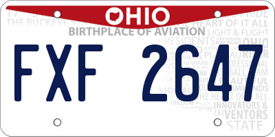 OH license plate FXF2647