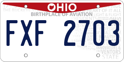 OH license plate FXF2703