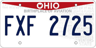 OH license plate FXF2725