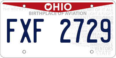 OH license plate FXF2729