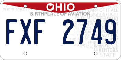 OH license plate FXF2749
