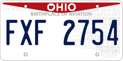 OH license plate FXF2754