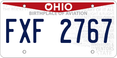OH license plate FXF2767