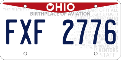 OH license plate FXF2776