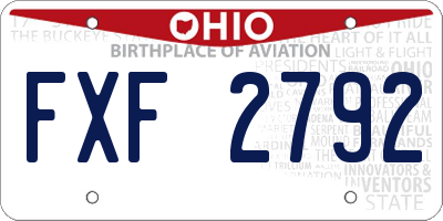 OH license plate FXF2792