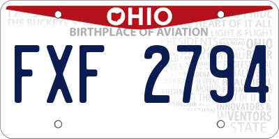 OH license plate FXF2794