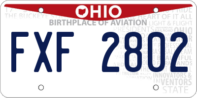 OH license plate FXF2802