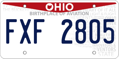 OH license plate FXF2805