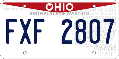 OH license plate FXF2807