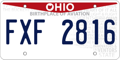 OH license plate FXF2816