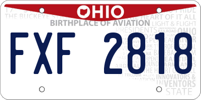 OH license plate FXF2818