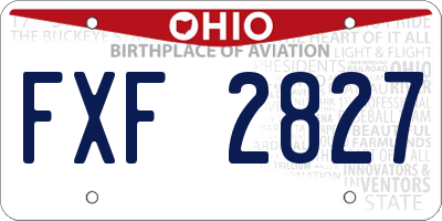 OH license plate FXF2827