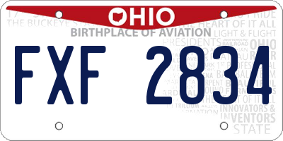 OH license plate FXF2834