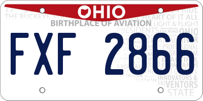 OH license plate FXF2866