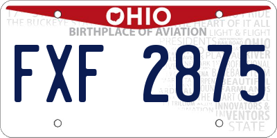OH license plate FXF2875
