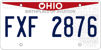 OH license plate FXF2876