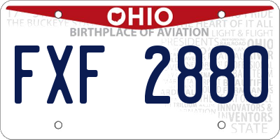 OH license plate FXF2880