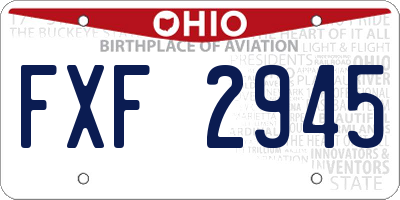 OH license plate FXF2945