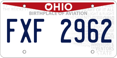 OH license plate FXF2962