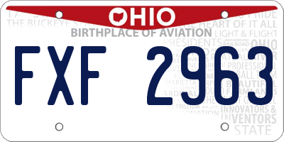 OH license plate FXF2963