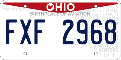 OH license plate FXF2968