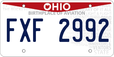 OH license plate FXF2992