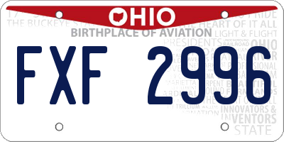 OH license plate FXF2996