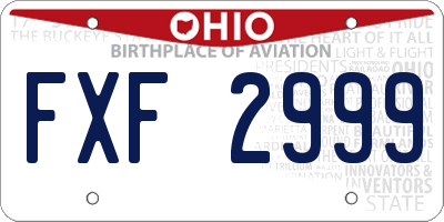 OH license plate FXF2999