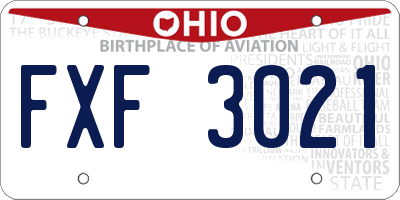 OH license plate FXF3021