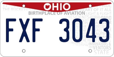 OH license plate FXF3043