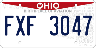 OH license plate FXF3047