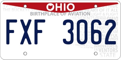 OH license plate FXF3062