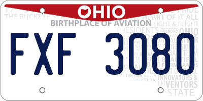 OH license plate FXF3080