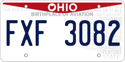 OH license plate FXF3082