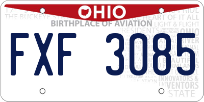 OH license plate FXF3085